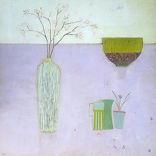 Eithne  Roberts - Appleblossom and Green Bowl